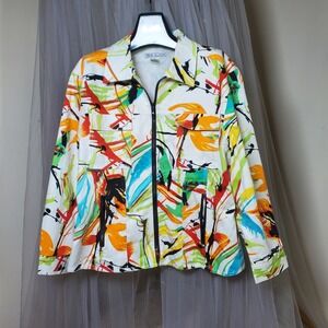 Vtg Irene Allison Abstract Art To Wear Jacket XL Old Money Grandmacore Cotton